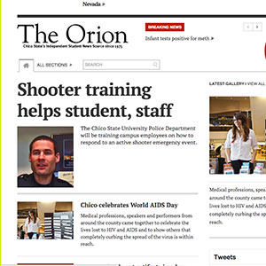 The Orion front page