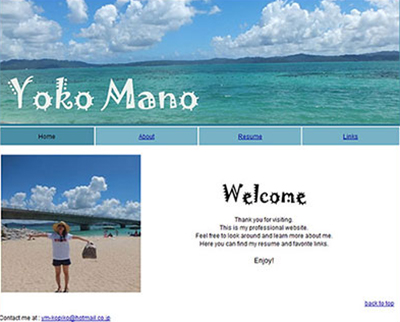 Yoko Mano's Web Resume