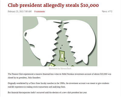 The Orion's article about a club president's alleged theft