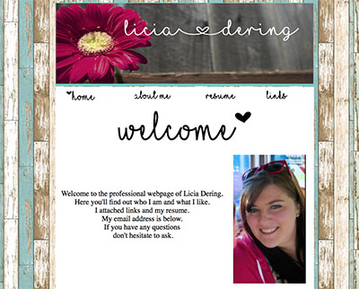 Licia Dering's Web Resume