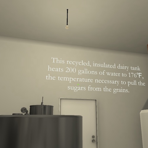 Screenshot of the brewhouse in VR.